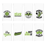 Funny Pickleball Towel Set – 8 Cotton Kitchen Towels with Dinking Humor – Pickleball Gifts for Players, Coaches, Tournaments & Fans