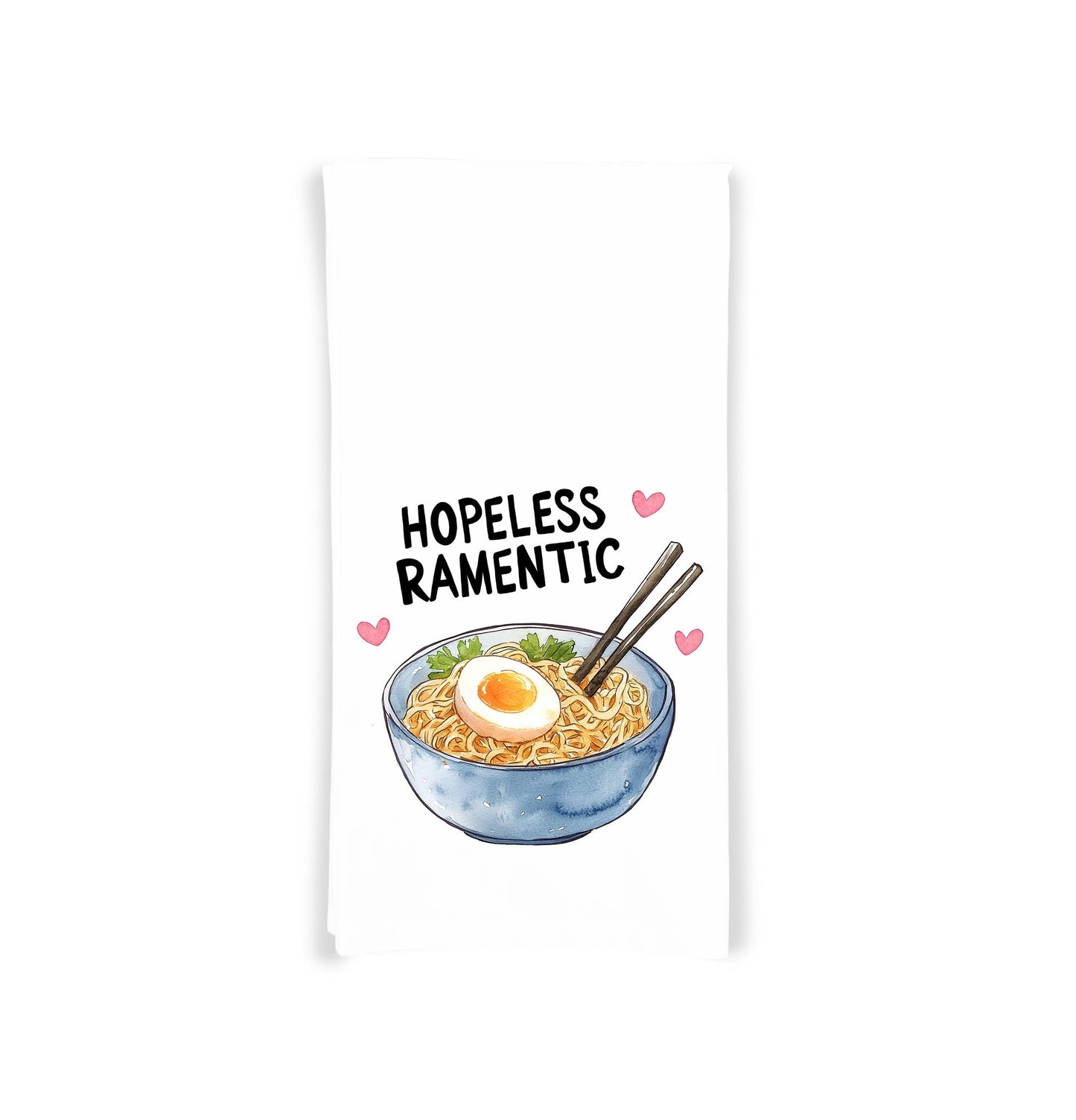 Just a Girl Who Loves Ramen and Hopeless Ramentic Set of 2 100% Cotton Flour Sack Kitchen Towels Birthday Mother's Day Christmas Valentine's