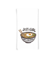 Just a Girl Who Loves Ramen and Hopeless Ramentic Set of 2 100% Cotton Flour Sack Kitchen Towels Birthday Mother's Day Christmas Valentine's