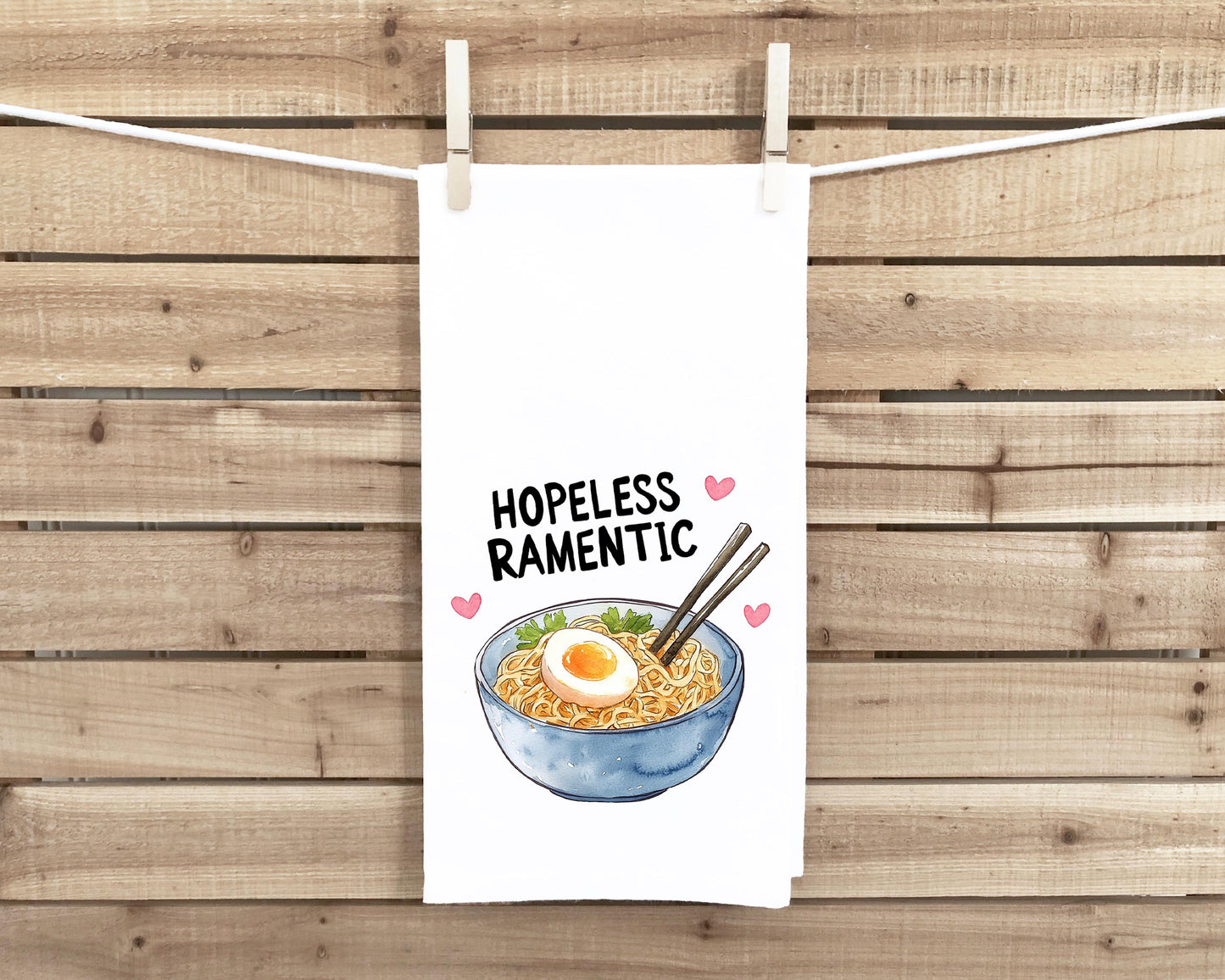 Just a Girl Who Loves Ramen and Hopeless Ramentic Set of 2 100% Cotton Flour Sack Kitchen Towels Birthday Mother's Day Christmas Valentine's