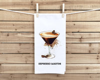The Gentleman’s Cocktail Towel Set of 8 Classic Bar Drink Kitchen Towels for Men, Father’s Day Gift, Flour Sack Bar Towels, Man Cave Decor