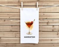 The Gentleman’s Cocktail Towel Set of 8 Classic Bar Drink Kitchen Towels for Men, Father’s Day Gift, Flour Sack Bar Towels, Man Cave Decor