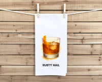 The Gentleman’s Cocktail Towel Set of 8 Classic Bar Drink Kitchen Towels for Men, Father’s Day Gift, Flour Sack Bar Towels, Man Cave Decor