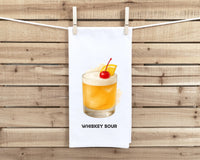 The Gentleman’s Cocktail Towel Set of 8 Classic Bar Drink Kitchen Towels for Men, Father’s Day Gift, Flour Sack Bar Towels, Man Cave Decor