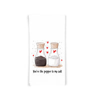 You're the Pepper to My Salt 100% Cotton Flour Sack Kitchen Towel, Birthday Mother's Day Christmas Valentine's Day Gift Idea for Food Lover