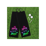 Queen of the Green Rainbow Tri-fold Golf Towel with Clip 100% Microfiber Waffle Weave Gift Idea for Women Mom Daughter Girlfriend Friend