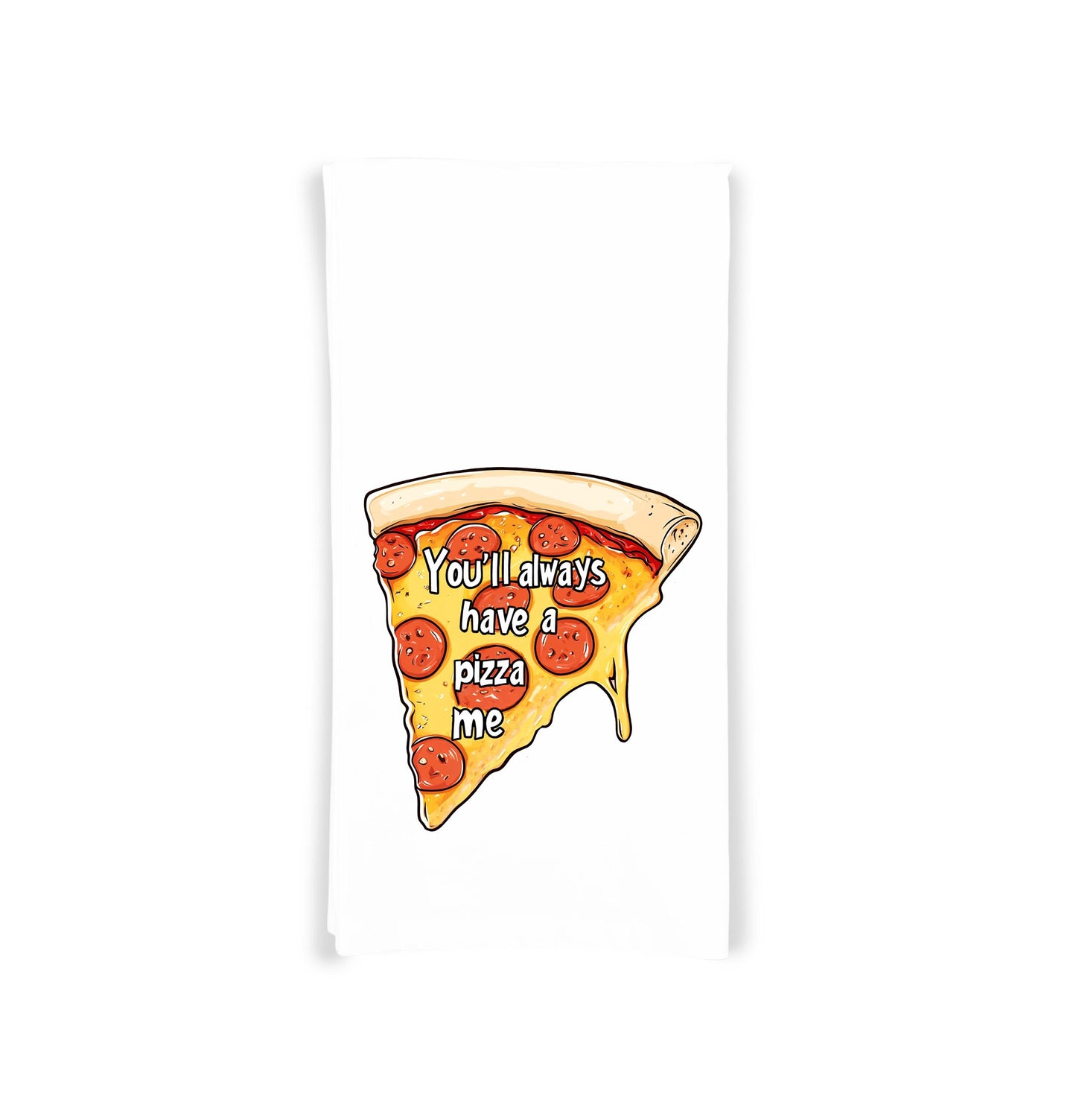 Set of 2 Italian Theme Flour Sack Kitchen Towels, You'll Always Have a Pizza Me, I Love You from My Head Tomatoes, Gift Idea for Food Lover