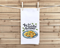 Set of 3 Italian Themed Kitchen Towels, You'll Always Have a Pizza Me, I Love You from My Head Tomatoes, You Are Tortellini Awesome