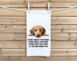 Labradoodle Every Snack You Make Every Meal Flour Sack Kitchen Towel Funny Peeking Doodle Dog Housewarming Hostess Birthday Christmas