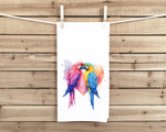 Two Parrots Flour Sack Tea Towel Valentine's Day Birthday Mother's Day Christmas Gift Idea for Parrot Lovers