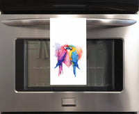 Two Parrots Flour Sack Tea Towel Valentine's Day Birthday Mother's Day Christmas Gift Idea for Parrot Lovers