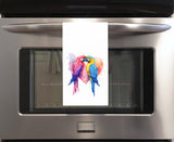 Two Parrots Flour Sack Tea Towel Valentine's Day Birthday Mother's Day Christmas Gift Idea for Parrot Lovers