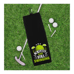 70 Years and Still Swinging Tri-fold Golf Towel with Clip 100% Microfiber Black Waffle Weave Gift Idea for Golfer Men for 70th Birthday