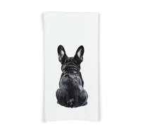 Black French Bulldog Set of 2 Flour Sack Kitchen Towels Funny Frenchie Dog Birthday Christmas Housewarming Gift Idea for Women Men