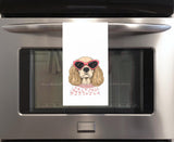 Cocker Spaniel Wearing Sunglasses Flour Sack Tea Towel Valentine's Day Birthday Mother's Day Christmas Gift for  Dog Lover