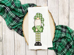 St. Patrick's Day Gnome Tea Towel Cute Flour Sack Dish Saint Patricks Bathroom or Kitchen Decor Decorative Hand Towel