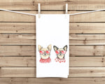 Chihuahuas Wearing Heart Shaped Sunglasses Flour Sack Tea Towel Valentine's Day Birthday Mother's Day Christmas Gift for Chihuahua Dog Lover