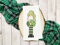 Set of 3 St. Patrick's Day Gnome Tea Towels Cute Flour Sack Dish Saint Patricks Bathroom or Kitchen Decor Decorative Hand Towel