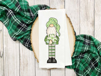 Set of 3 St. Patrick's Day Gnome Tea Towels Cute Flour Sack Dish Saint Patricks Bathroom or Kitchen Decor Decorative Hand Towel
