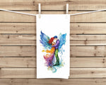 Fairy Couple Tea Towel, 27x27 Flour Sack Hand Towel, Valentine's Day Birthday Mother's Day Christmas Gift Idea for Fantasy and Fairy Lovers