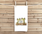 So Hoppy Together Frog Tea Towel, 27x27 Flour Sack Hand Towel, Valentine's Day Birthday Mother's Day Christmas Gift Idea for Frog Lovers