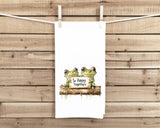 So Hoppy Together Frog Tea Towel, 27x27 Flour Sack Hand Towel, Valentine's Day Birthday Mother's Day Christmas Gift Idea for Frog Lovers