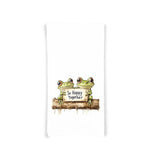 So Hoppy Together Frog Tea Towel, 27x27 Flour Sack Hand Towel, Valentine's Day Birthday Mother's Day Christmas Gift Idea for Frog Lovers