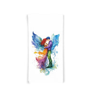 Fairy Couple Tea Towel, 27x27 Flour Sack Hand Towel, Valentine's Day Birthday Mother's Day Christmas Gift Idea for Fantasy and Fairy Lovers