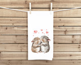 Guinea Pig Tea Towel, 27x27 Flour Sack Hand Towel, Valentine's Day Birthday Mother's Day Christmas Gift Idea for Cavy Lovers