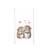 Guinea Pig Tea Towel, 27x27 Flour Sack Hand Towel, Valentine's Day Birthday Mother's Day Christmas Gift Idea for Cavy Lovers
