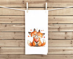 Fox Couple Tea Towel, 27x27 Flour Sack Hand Towel, Valentine's Day Birthday Mother's Day Christmas Gift Idea for Fox Lovers