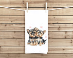 Yorkshire Terrier Tea Towel, 27x27 Flour Sack Hand Towel, Valentine's Day Birthday Mother's Day Christmas Gift Idea for Yorkie Dog Lover