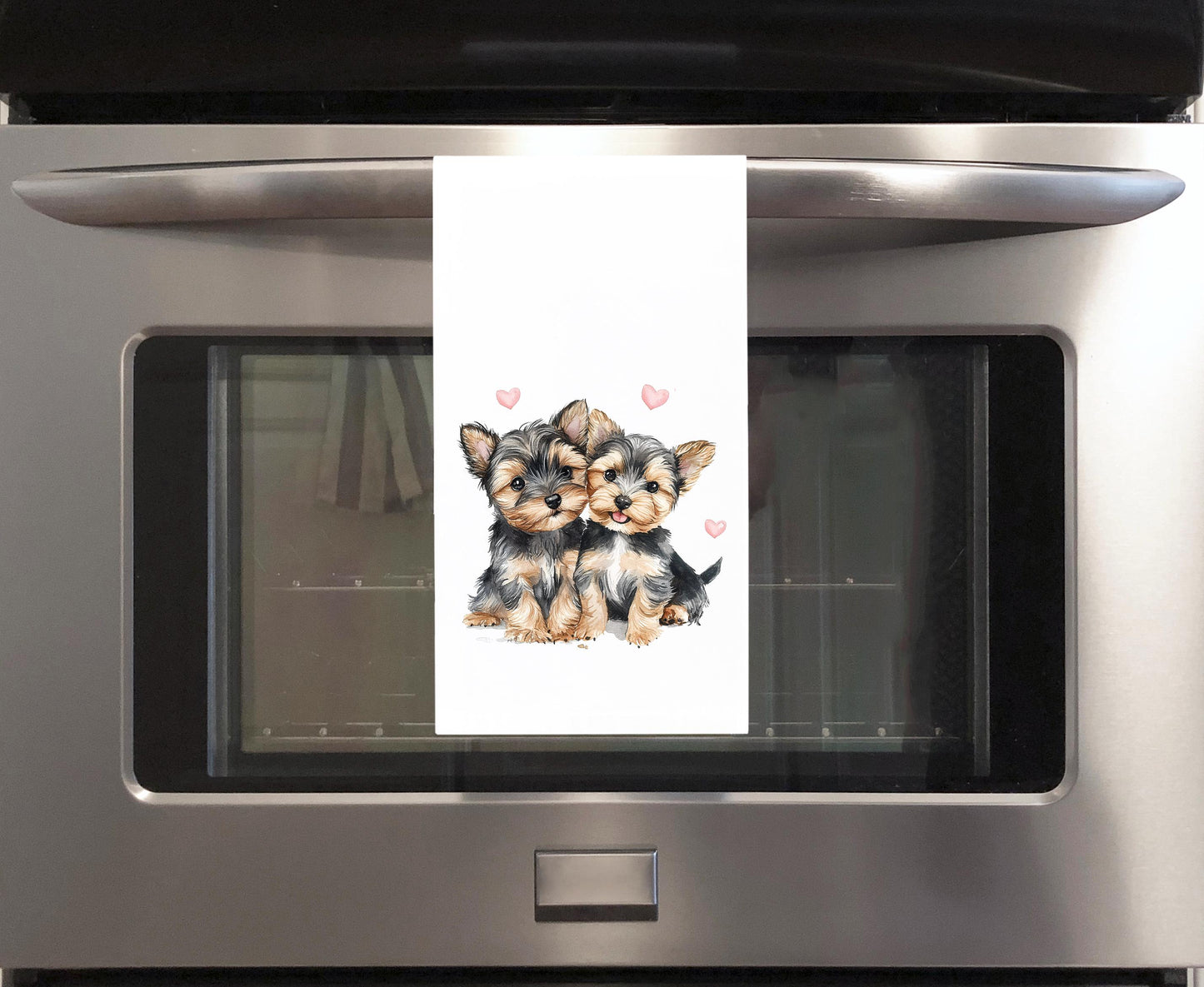 Yorkshire Terrier Tea Towel, 27x27 Flour Sack Hand Towel, Valentine's Day Birthday Mother's Day Christmas Gift Idea for Yorkie Dog Lover