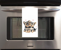 Yorkshire Terrier Tea Towel, 27x27 Flour Sack Hand Towel, Valentine's Day Birthday Mother's Day Christmas Gift Idea for Yorkie Dog Lover