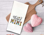 Blessed Mimi Tea Towel Cute Colorful Hand Flour Sack Dish Towel Valentine's Birthday Mothers Day Gift Idea for Grandma Women