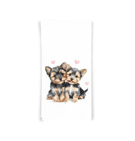 Yorkshire Terrier Tea Towel, 27x27 Flour Sack Hand Towel, Valentine's Day Birthday Mother's Day Christmas Gift Idea for Yorkie Dog Lover