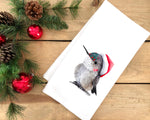 Hummingbird Christmas Tea Towel Cute Flour Sack Kitchen Towel Christmas Home Decor Decorations for Bird Lover