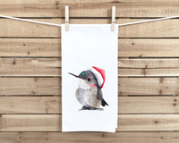 Hummingbird Christmas Tea Towel Cute Flour Sack Kitchen Towel Christmas Home Decor Decorations for Bird Lover