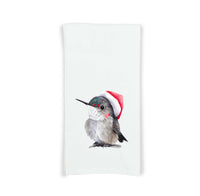 Hummingbird Christmas Tea Towel Cute Flour Sack Kitchen Towel Christmas Home Decor Decorations for Bird Lover