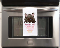 Frenchie Flour Sack Kitchen Towel Pink Black French Bulldog Dish Housewarming Hostess Birthday Christmas Gift for Women Men Mom Dog Lovers