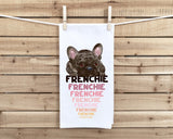 Frenchie Flour Sack Kitchen Towel Pink Black French Bulldog Dish Housewarming Hostess Birthday Christmas Gift for Women Men Mom Dog Lovers
