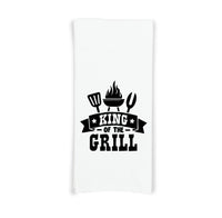 King of the Grill Hand Towel BBQ Grill Cook Grilling Barbecue Birthday Father's Day Christmas Gift for Men Dad Grandfather Him