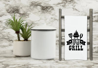 King of the Grill Hand Towel BBQ Grill Cook Grilling Barbecue Birthday Father's Day Christmas Gift for Men Dad Grandfather Him