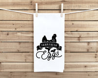 Farm Fresh Eggs and Rise and Shine Mother Cluckers Set of 2 Funny Farmhouse Kitchen Tea Towels Home Decor Housewarming Gift Idea for Women