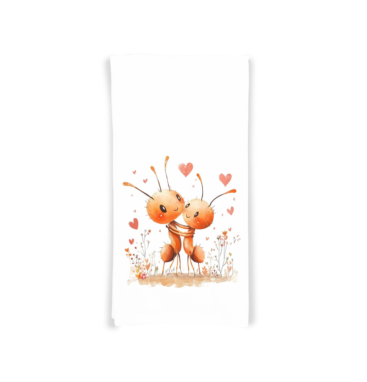 Ant Couple Flour Sack Cotton Tea Towel Valentine's Day Birthday Mother's Day Christmas Entomology Lover Gift Idea