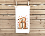 Gopher Couple Flour Sack Cotton Tea Towel Valentine's Day Birthday Mother's Day Christmas Gopher Lover Gift Idea