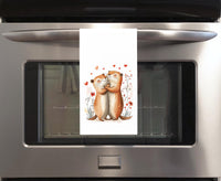 Gopher Couple Flour Sack Cotton Tea Towel Valentine's Day Birthday Mother's Day Christmas Gopher Lover Gift Idea