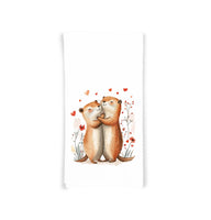 Gopher Couple Flour Sack Cotton Tea Towel Valentine's Day Birthday Mother's Day Christmas Gopher Lover Gift Idea