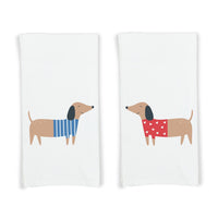 Dachshund Kitchen Towels - 100% Cotton Flour Sack Towels - Weiner Dog Housewarming Hostess Birthday Christmas Mothers Day Gift Idea