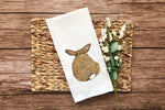 Brown Bunny Butt Tea Towels Funny Cute Easter Rabbit Hare Cottontail Flour Sack Dish Bathroom or Kitchen Decor Decorative Hand Towel